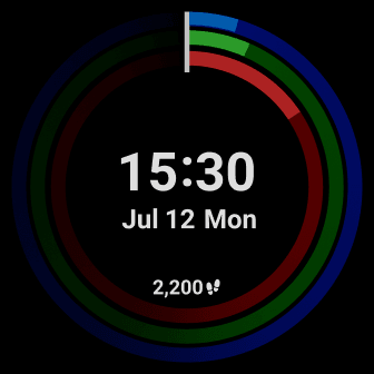 An image showing an intermediate design of the digital version of the watch face
